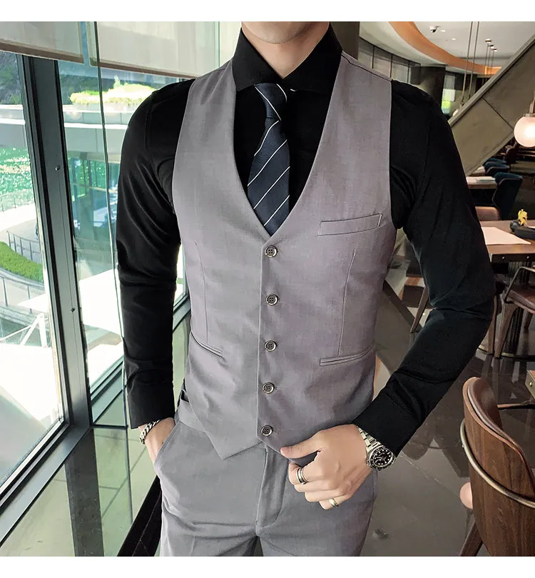 Angelo Ricci™ Brand Business Casual Slim Fit 3 Piece Suit