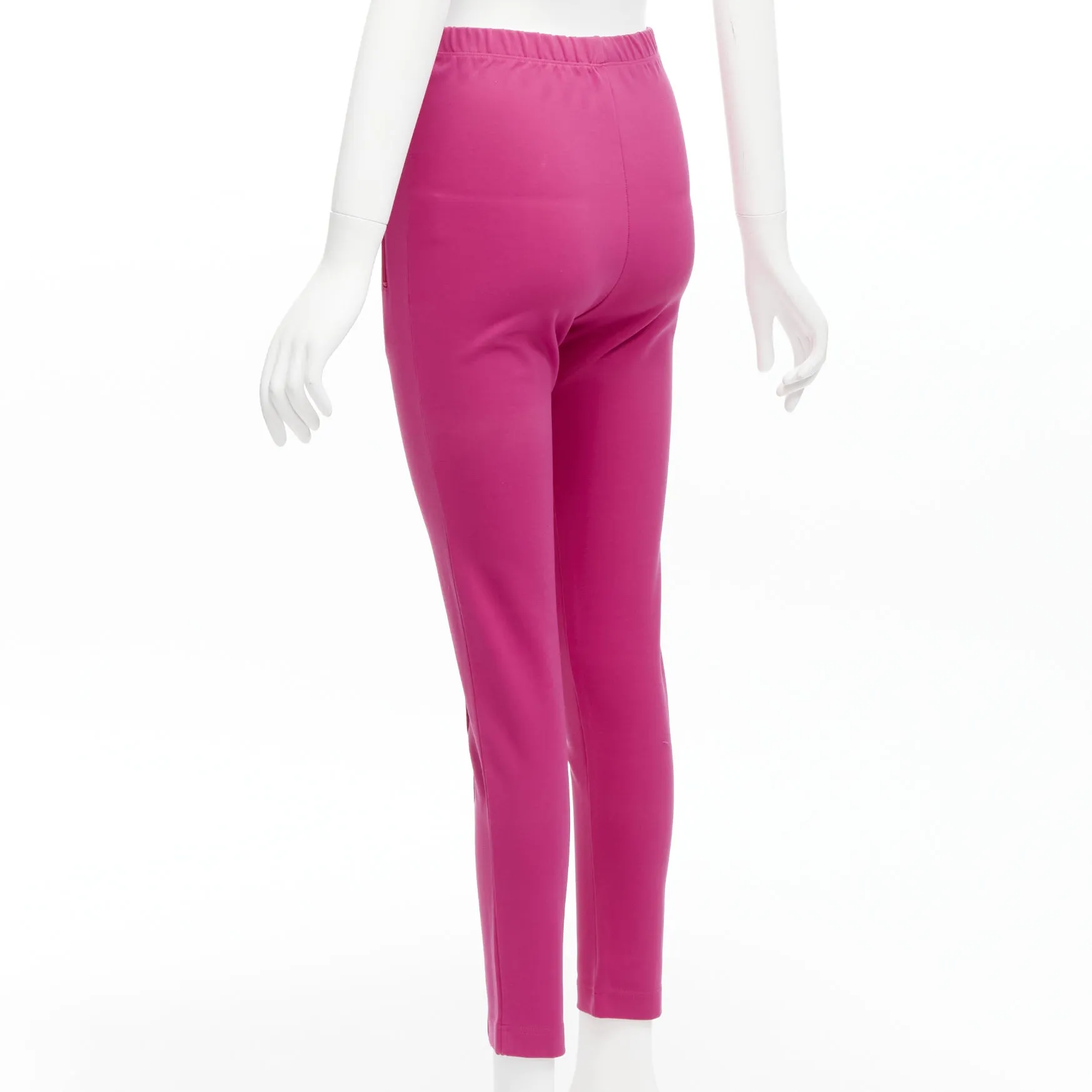 BALENCIAGA Demna 2017 pink zip pockets tapered high waist jogger pants FR36 S