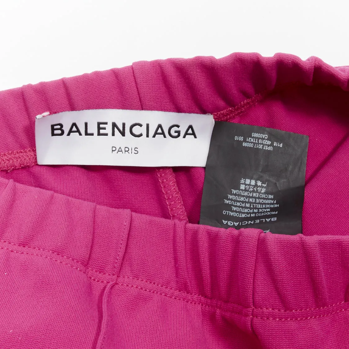 BALENCIAGA Demna 2017 pink zip pockets tapered high waist jogger pants FR36 S
