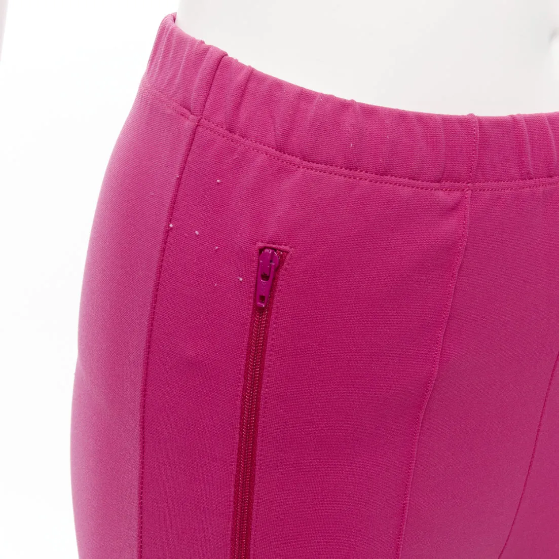 BALENCIAGA Demna 2017 pink zip pockets tapered high waist jogger pants FR36 S