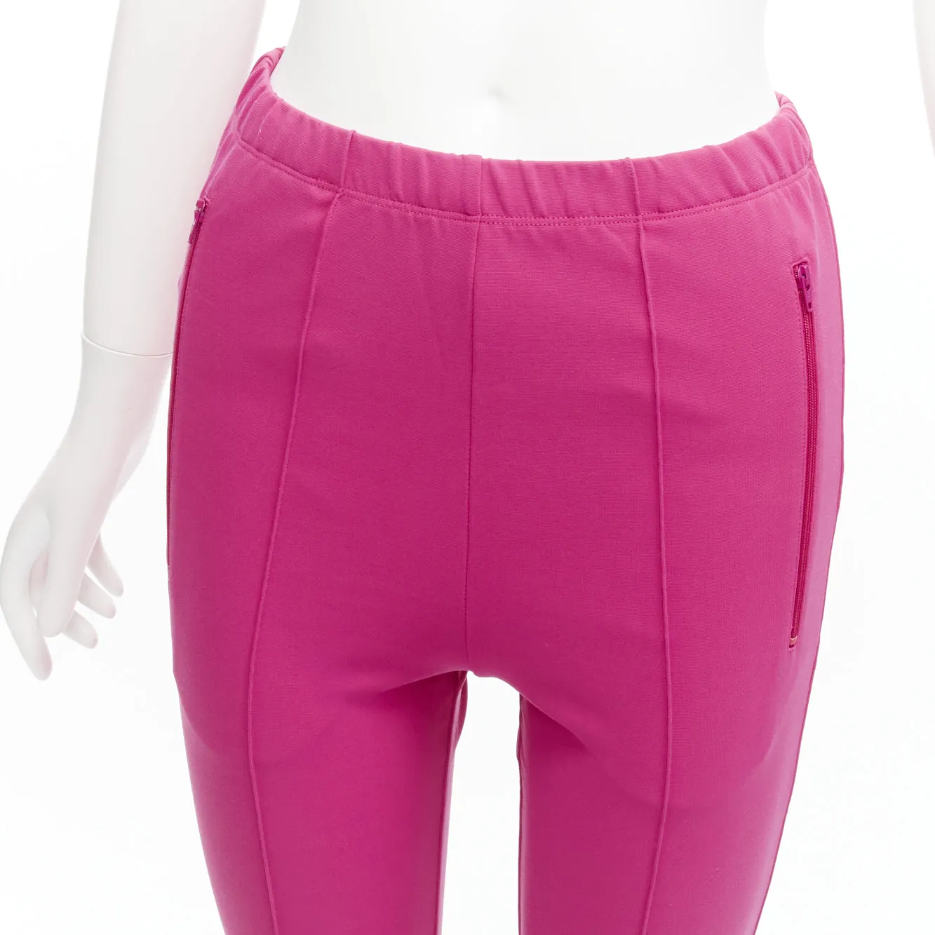 BALENCIAGA Demna 2017 pink zip pockets tapered high waist jogger pants FR36 S