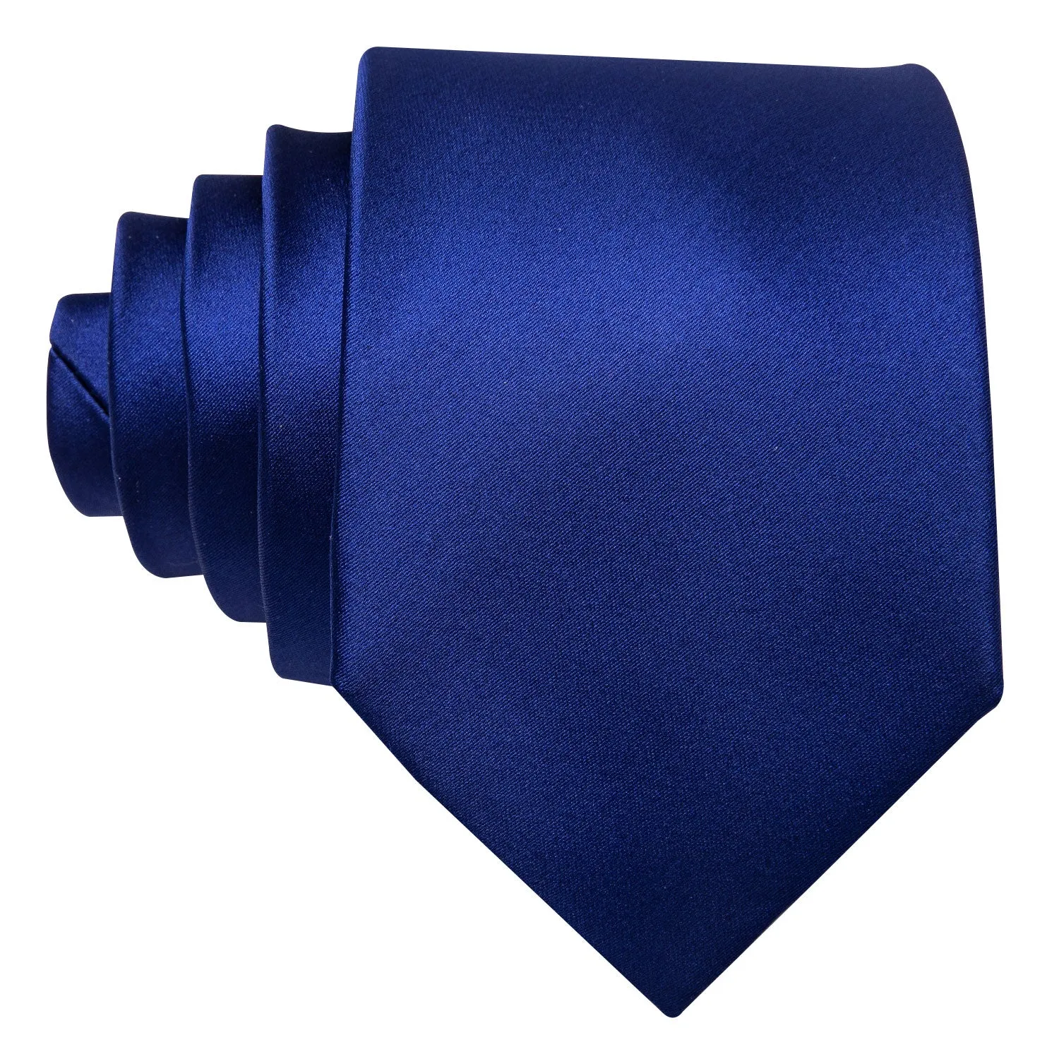 Barry Wang Blue Tie Sapphire Solid Men's Silk Tie Set with Lapel Pin Brooch