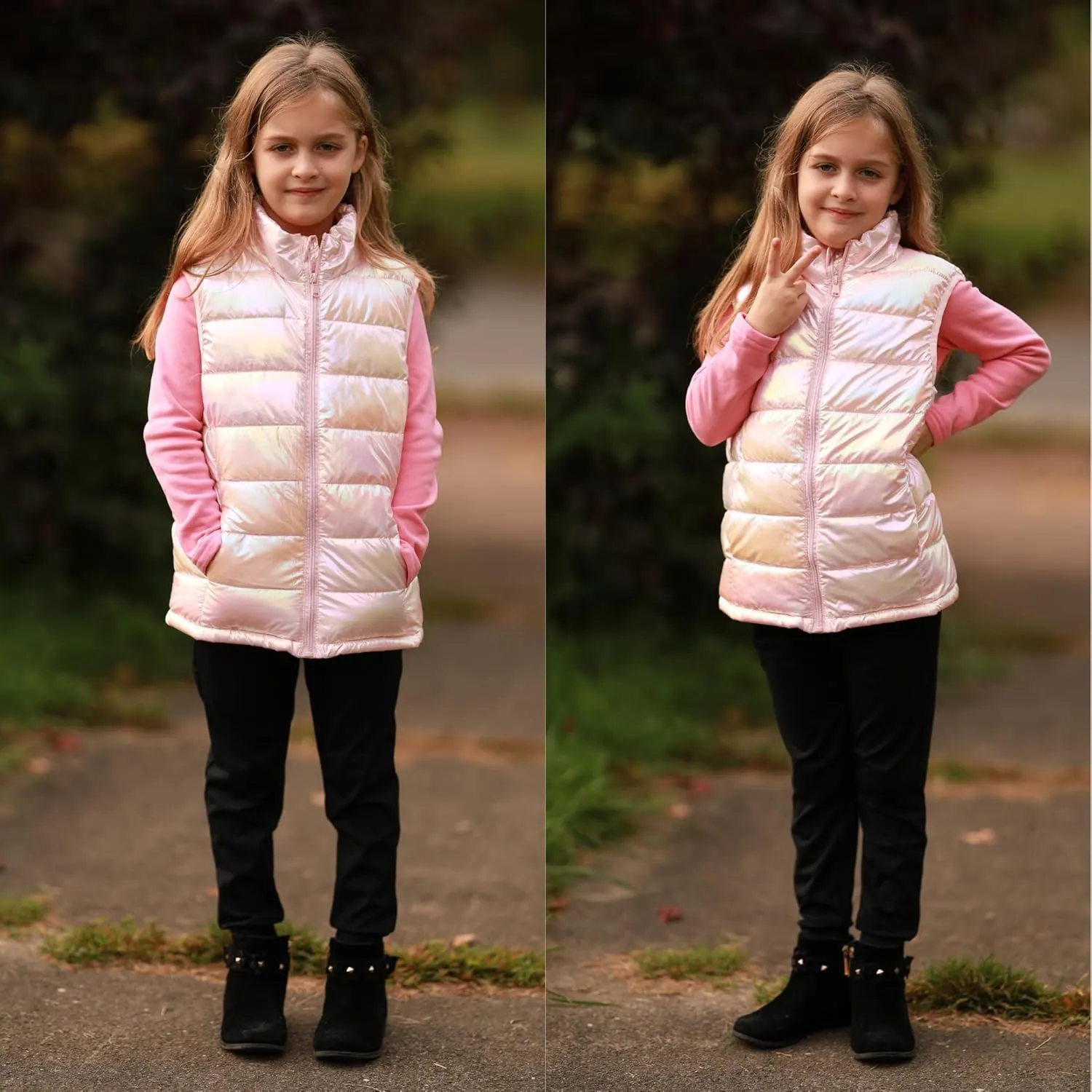 BIG ELEPHANT Girls Quick Dry Active Athletic Joggers, Kids Pull-on Lounge Joggers with Pocket