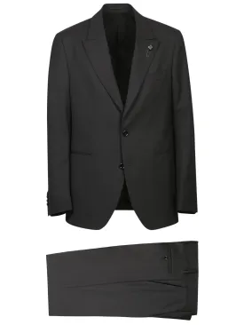 Black Stretch Wool Suit