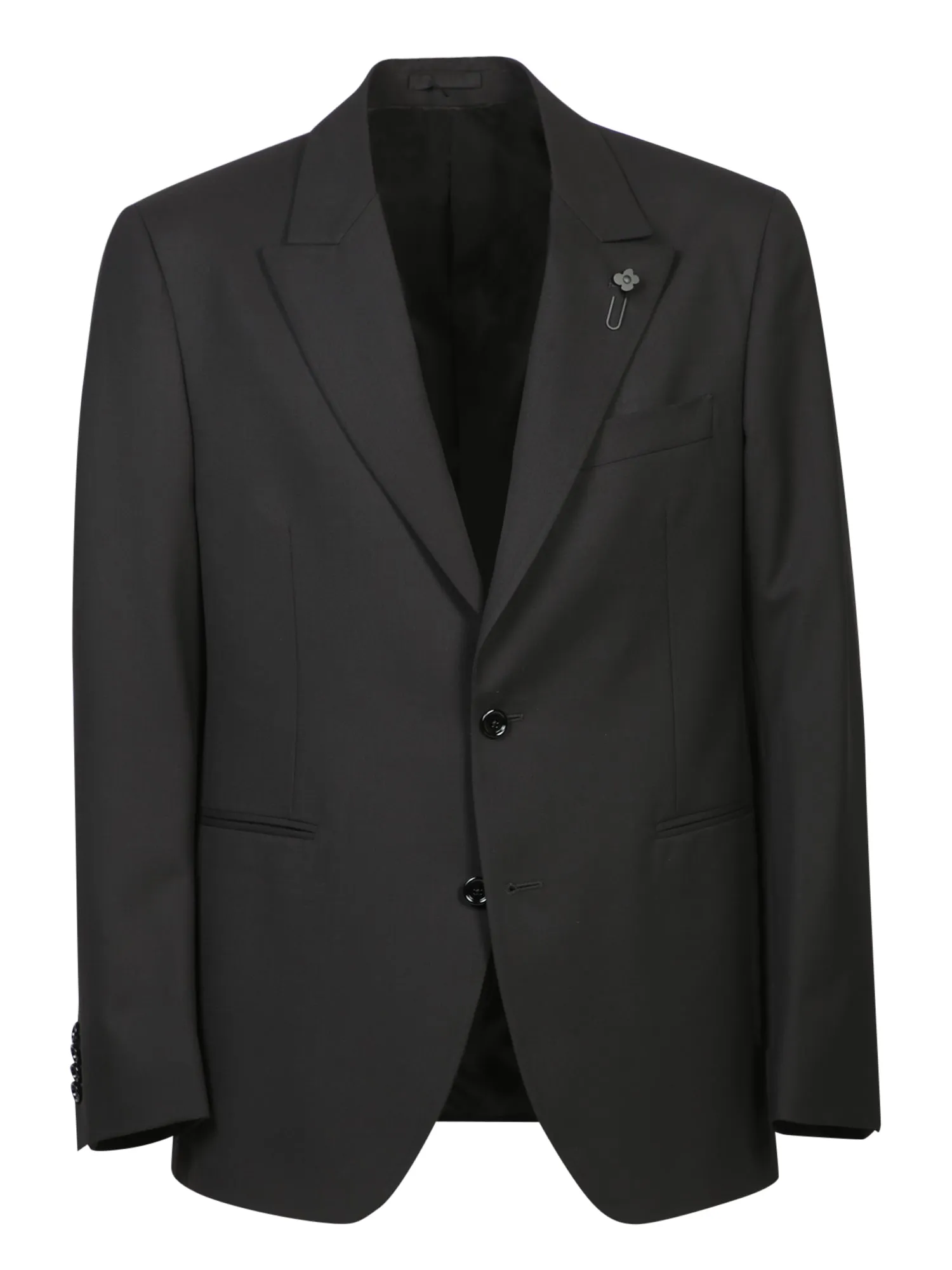 Black Stretch Wool Suit