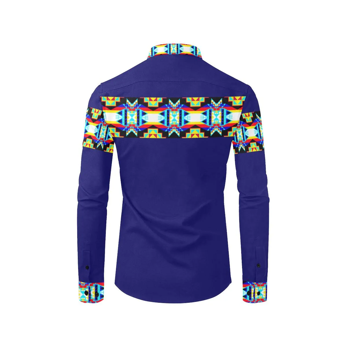 Blue Blanket Horizontal Strip Men's Casual Dress Shirt