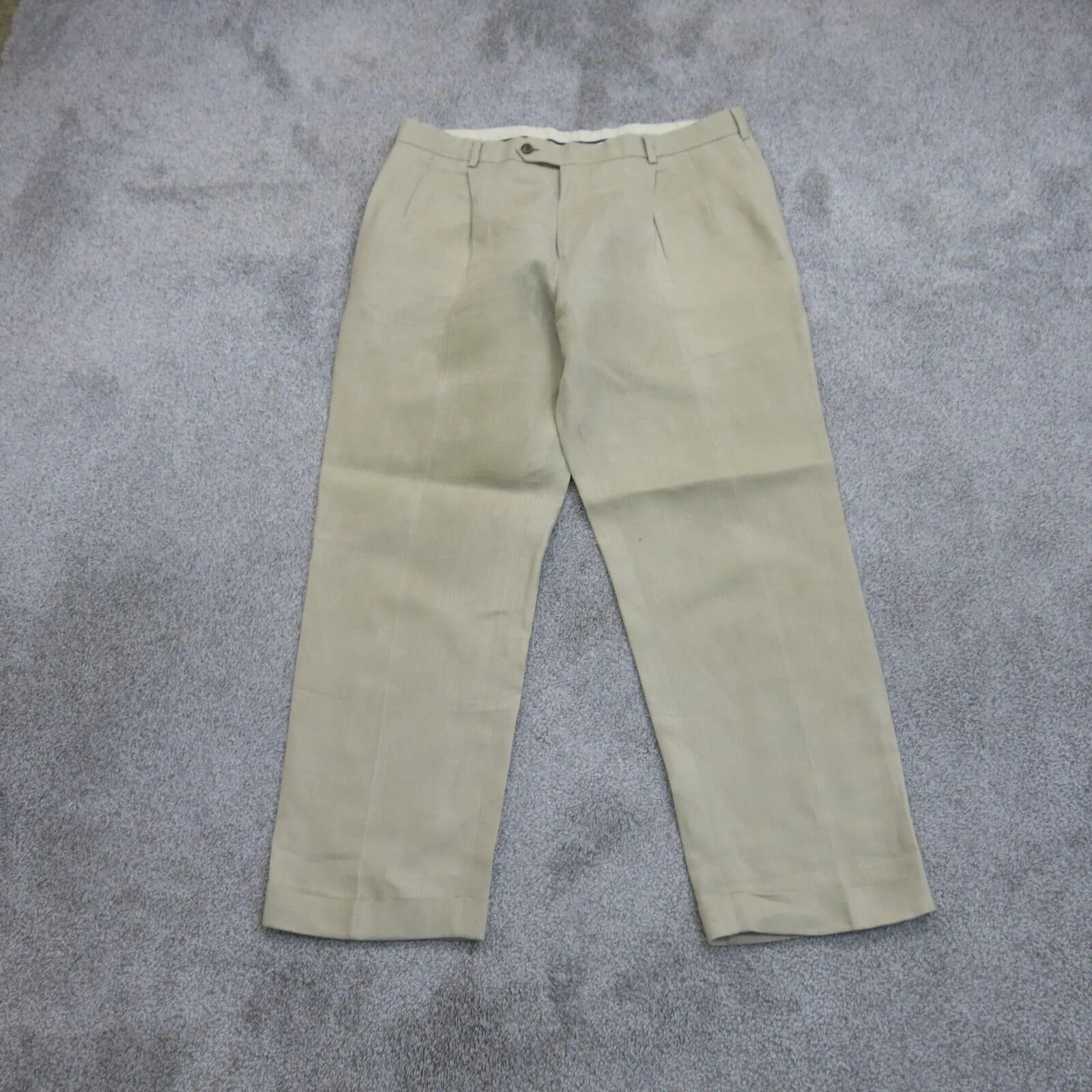 Brooks Brother Mens Straight Madison Dress Pants Mid Rise Tan Khaki Size 38X30