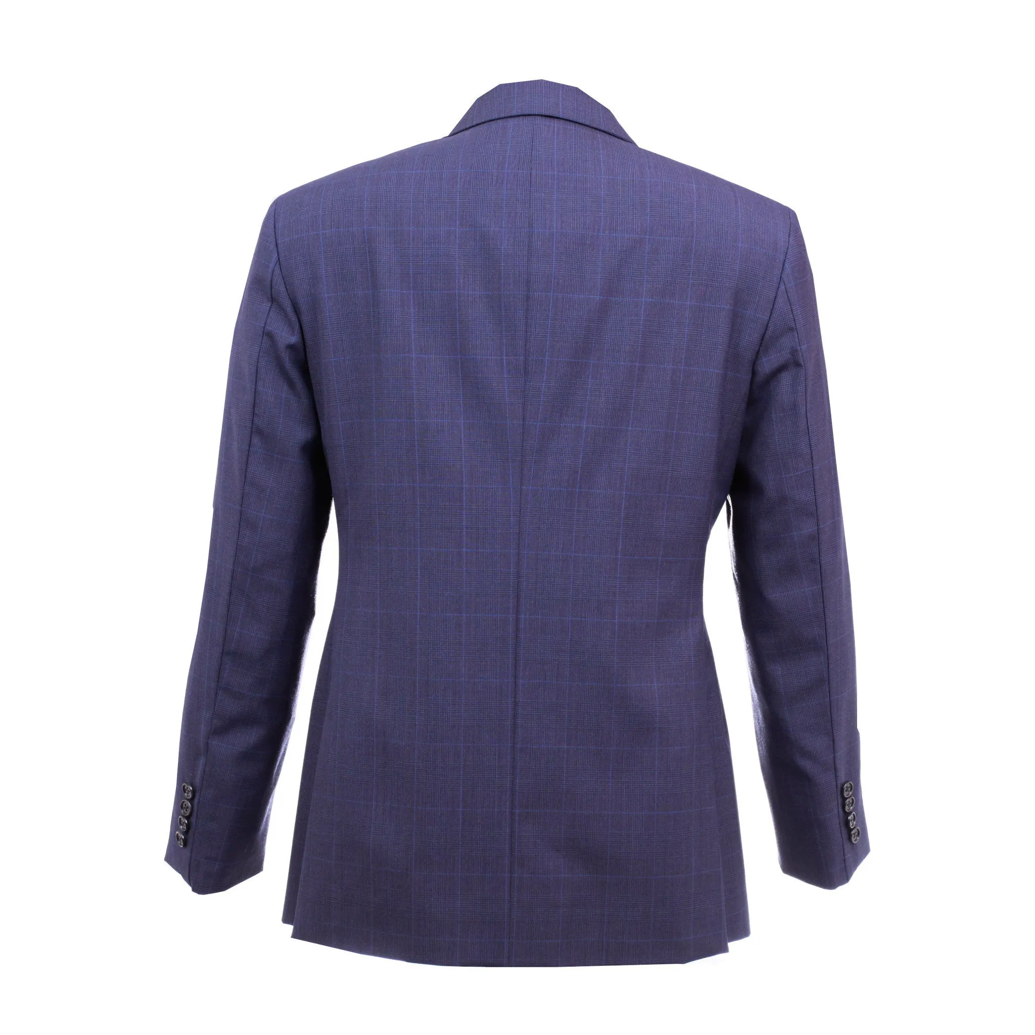 Business Suit - Dark Blue with light blue checkered