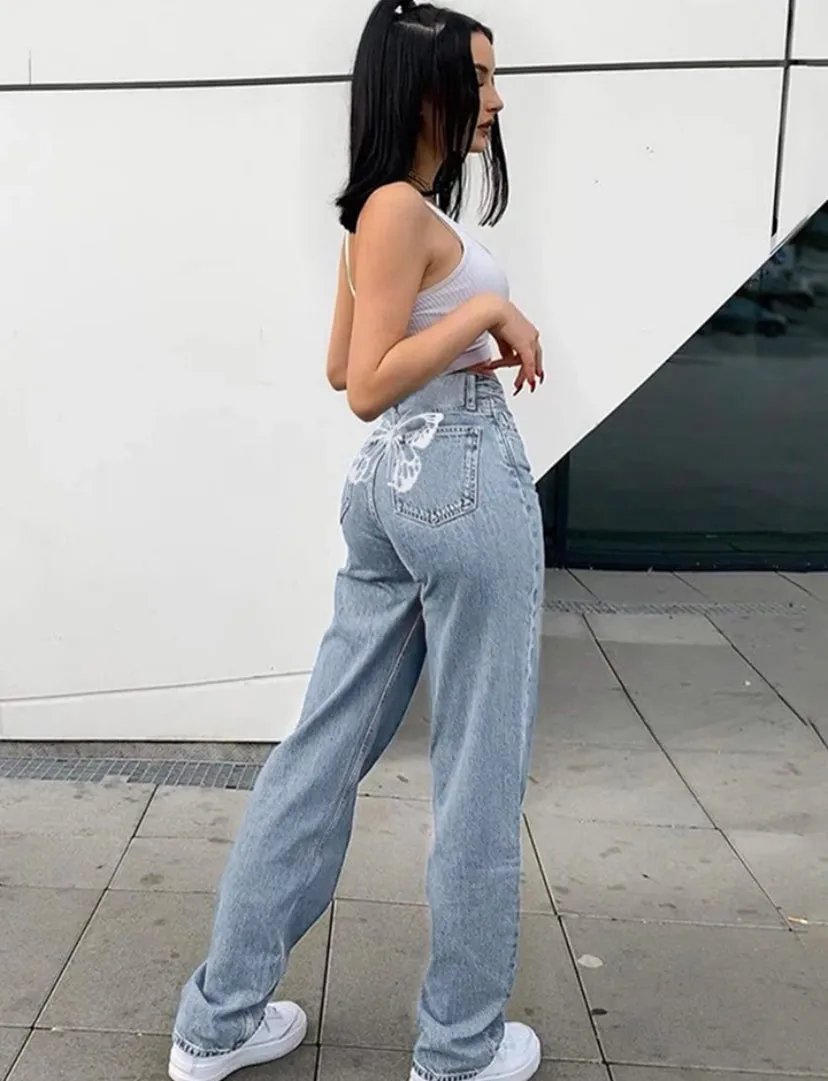 Butterfly Print Jeans