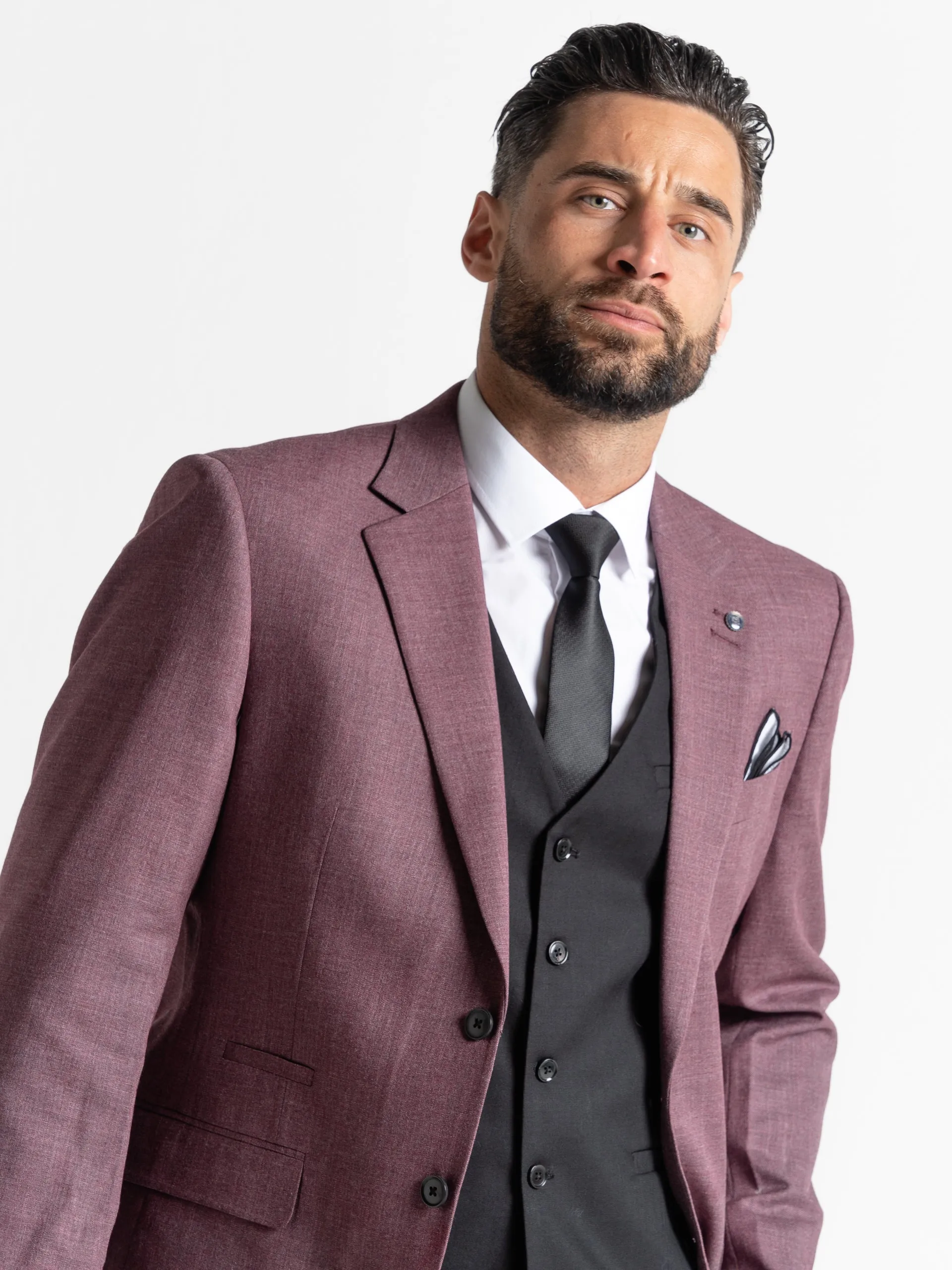 CHARLIE LILAC BLAZER WITH BLACK WAISTCOAT