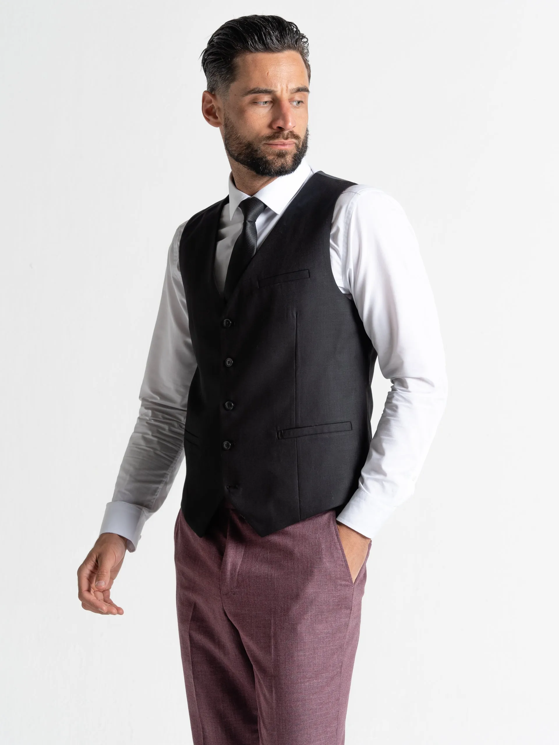 CHARLIE LILAC BLAZER WITH BLACK WAISTCOAT