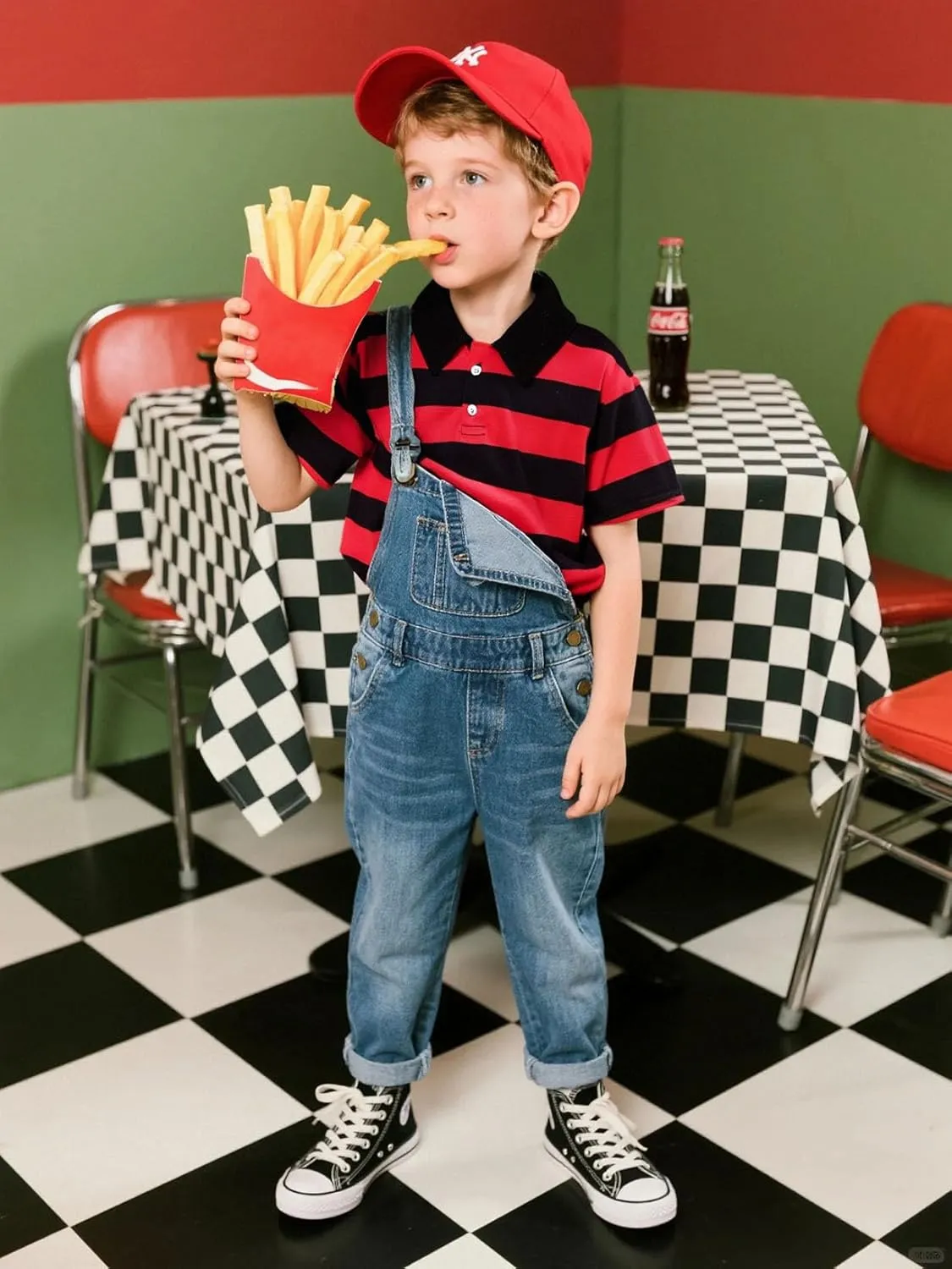 COSLAND Boys' Striped Polo Shirt, Cotton Short Sleeve Shirt, X-Small-Large