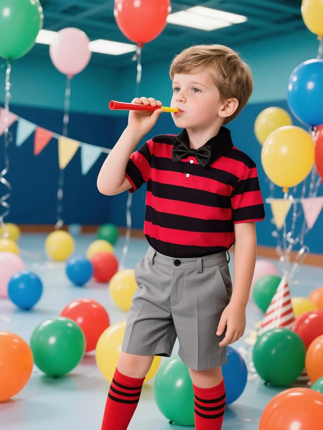 COSLAND Boys' Striped Polo Shirt, Cotton Short Sleeve Shirt, X-Small-Large