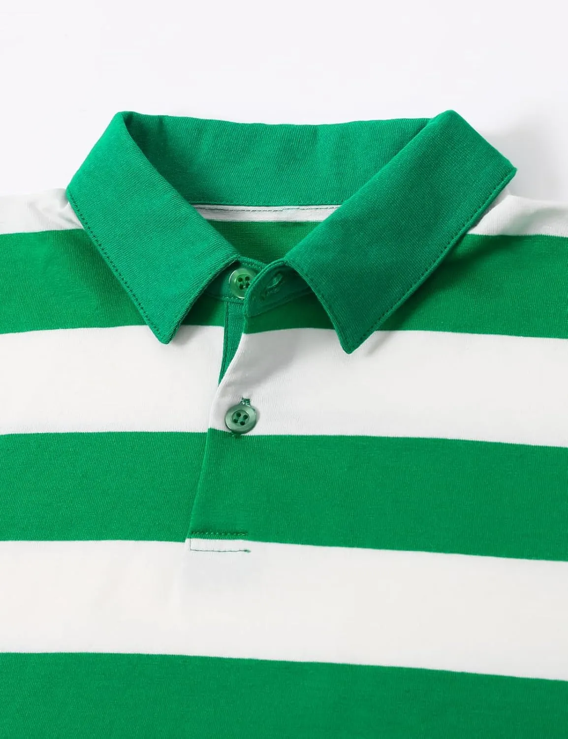 COSLAND Boys' Striped Polo Shirt, Cotton Short Sleeve Shirt, X-Small-Large