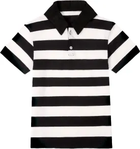 COSLAND Boys' Striped Polo Shirt, Cotton Short Sleeve Shirt, X-Small-Large