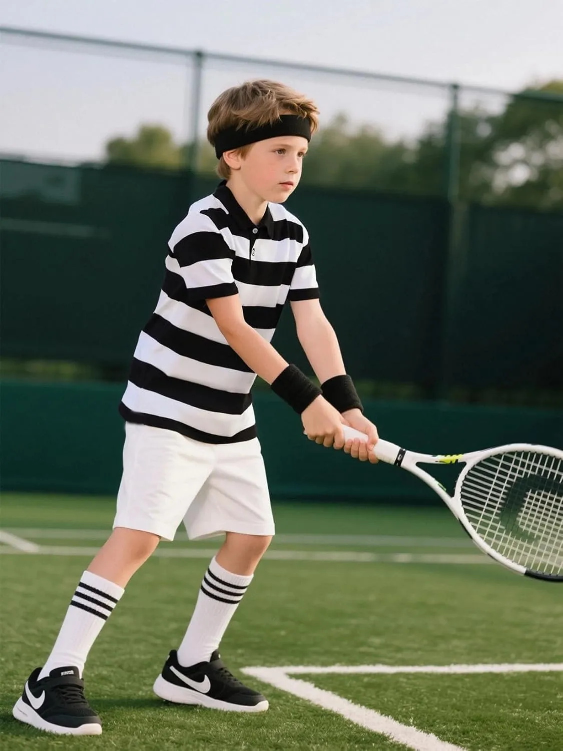 COSLAND Boys' Striped Polo Shirt, Cotton Short Sleeve Shirt, X-Small-Large