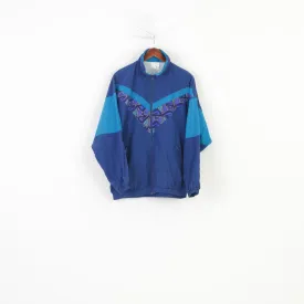 Crane Sports Men S Lightweight Jacket Blue Full Zipper Sportswear Nylon Waterproof Vintage 90s Pockets Top