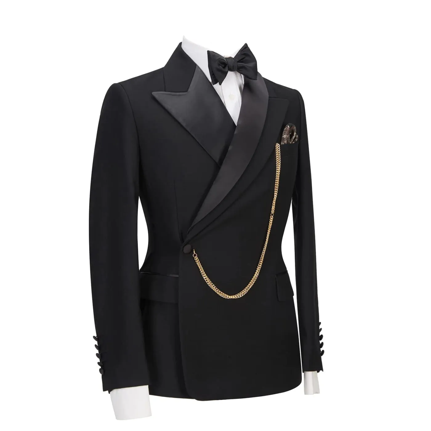 Formal Mens Suit 2 Pieces Peak Lapel Blazer For Wedding (Blazer Pants)