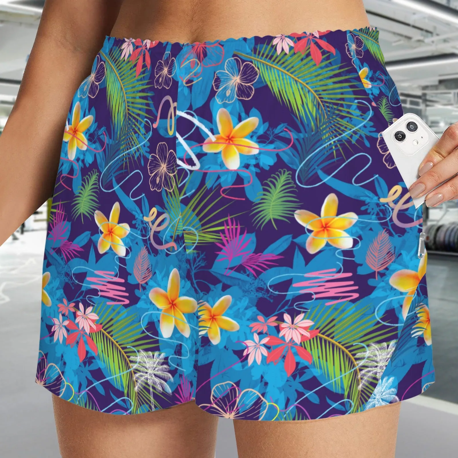 Hawaiian Blue Zip Pocket Shorts up to 5 XL (FWS)