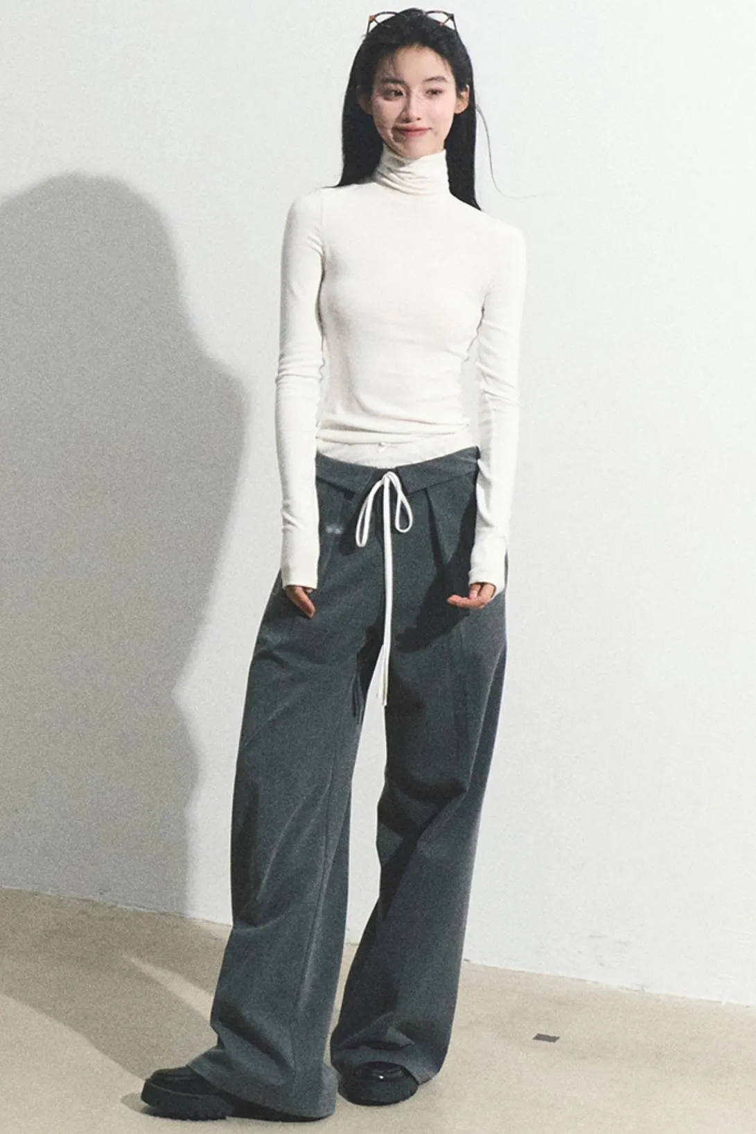 Lace Stitched Loose Fit Pants
