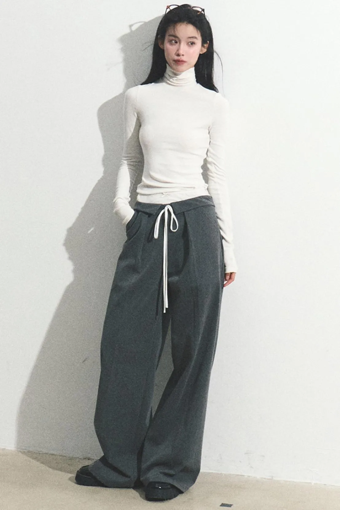 Lace Stitched Loose Fit Pants