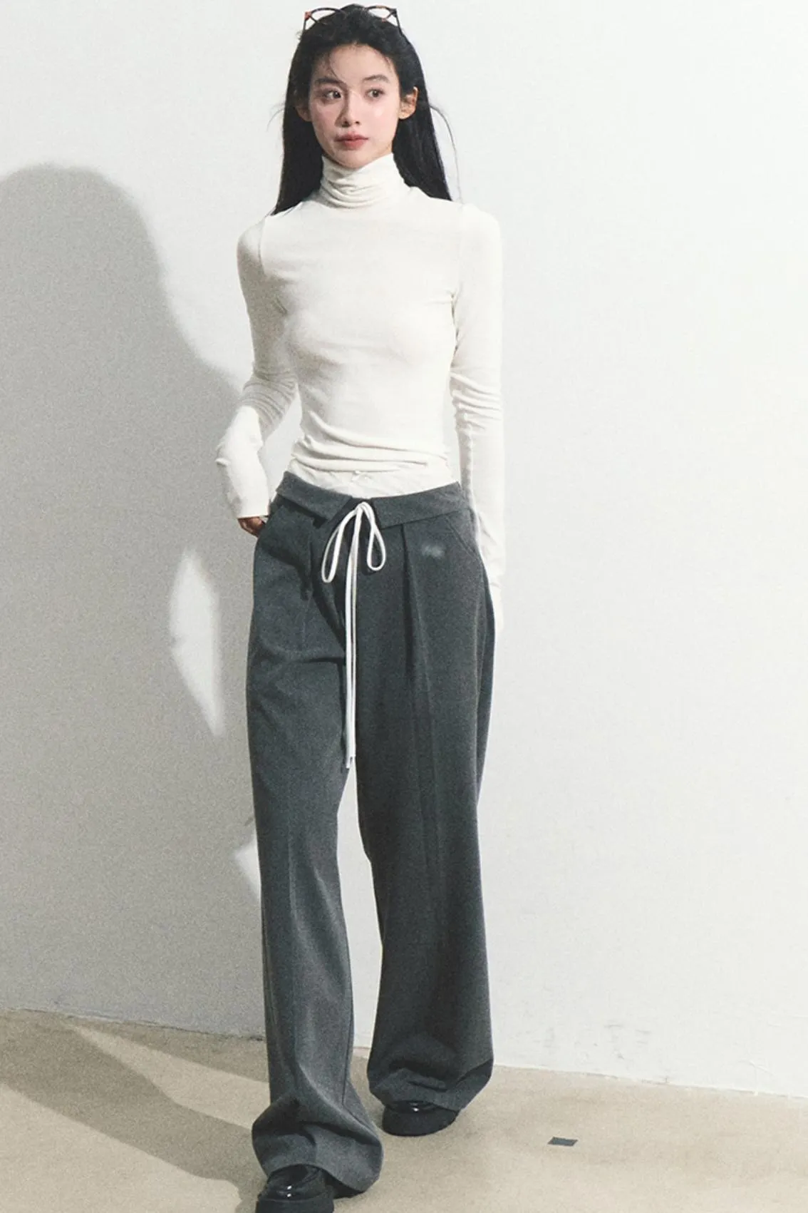 Lace Stitched Loose Fit Pants