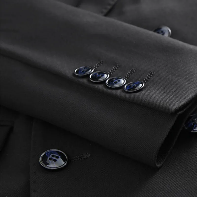 Men’s 3-Piece Classic Double-breasted Black Business Suit