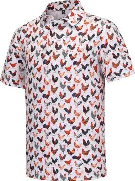 Men's Golf Polo Shirts Funny Golf Shirts for Men Performance Moisture Wicking Quick Dry Athletic Short Sleeve Shirts