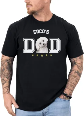 Personalized Dog Dad Shirt for Men, Custom Dog Dad T Shirt with Name Photo, Custom Fathers Day Shirt