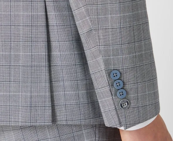 Remus Uomo Pablo Checkered Tapered Fit Jacket - Grey