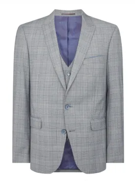 Remus Uomo Pablo Checkered Tapered Fit Jacket - Grey