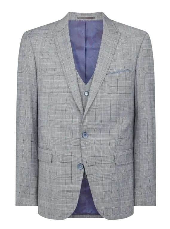Remus Uomo Pablo Checkered Tapered Fit Jacket - Grey