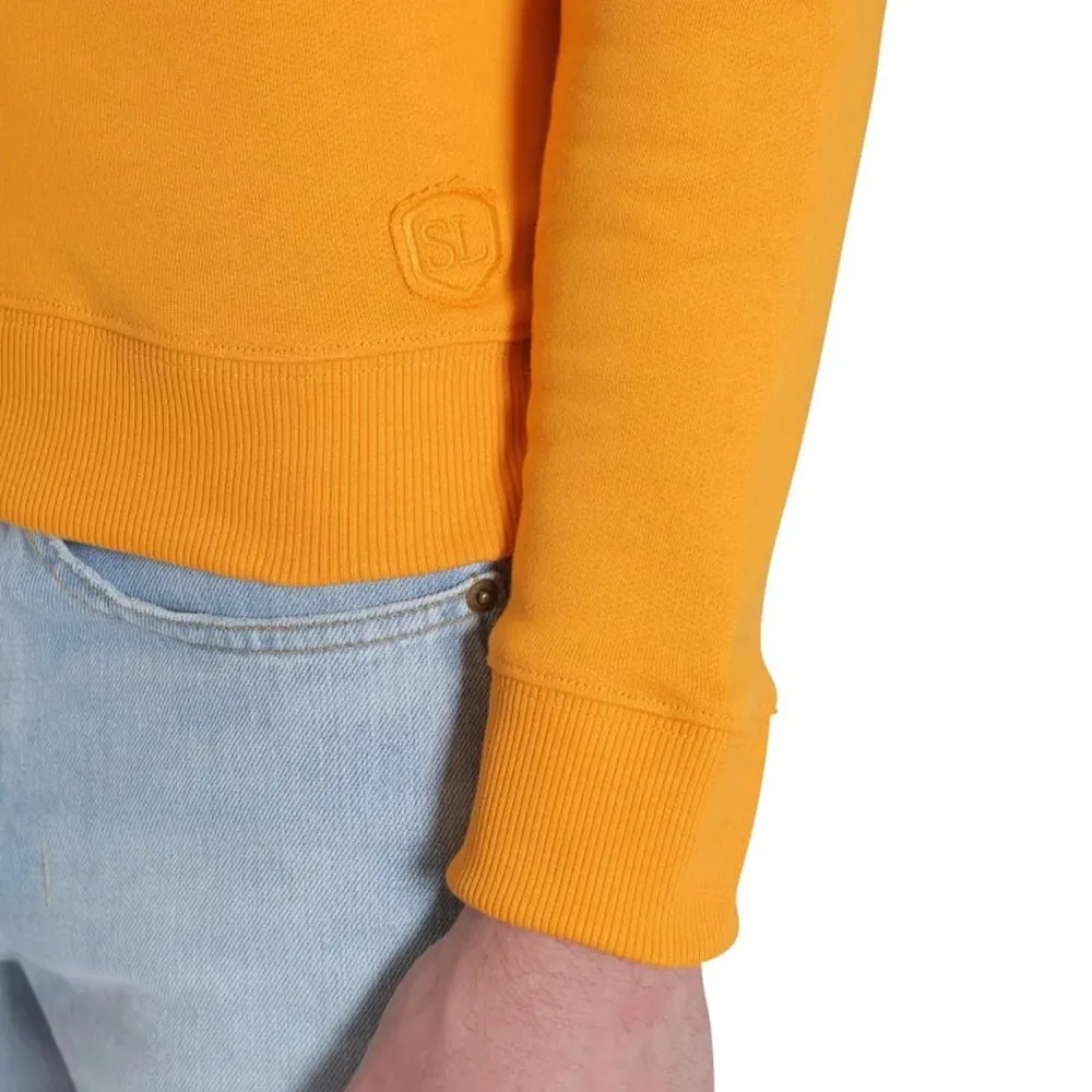 Saint Laurent Men's Cotton SL Patch Crewneck Sweatshirt in Yellow
