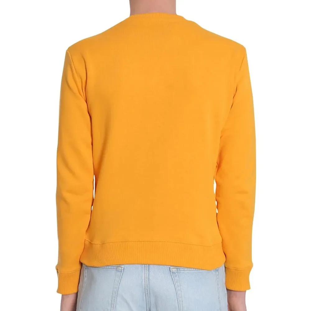 Saint Laurent Men's Cotton SL Patch Crewneck Sweatshirt in Yellow