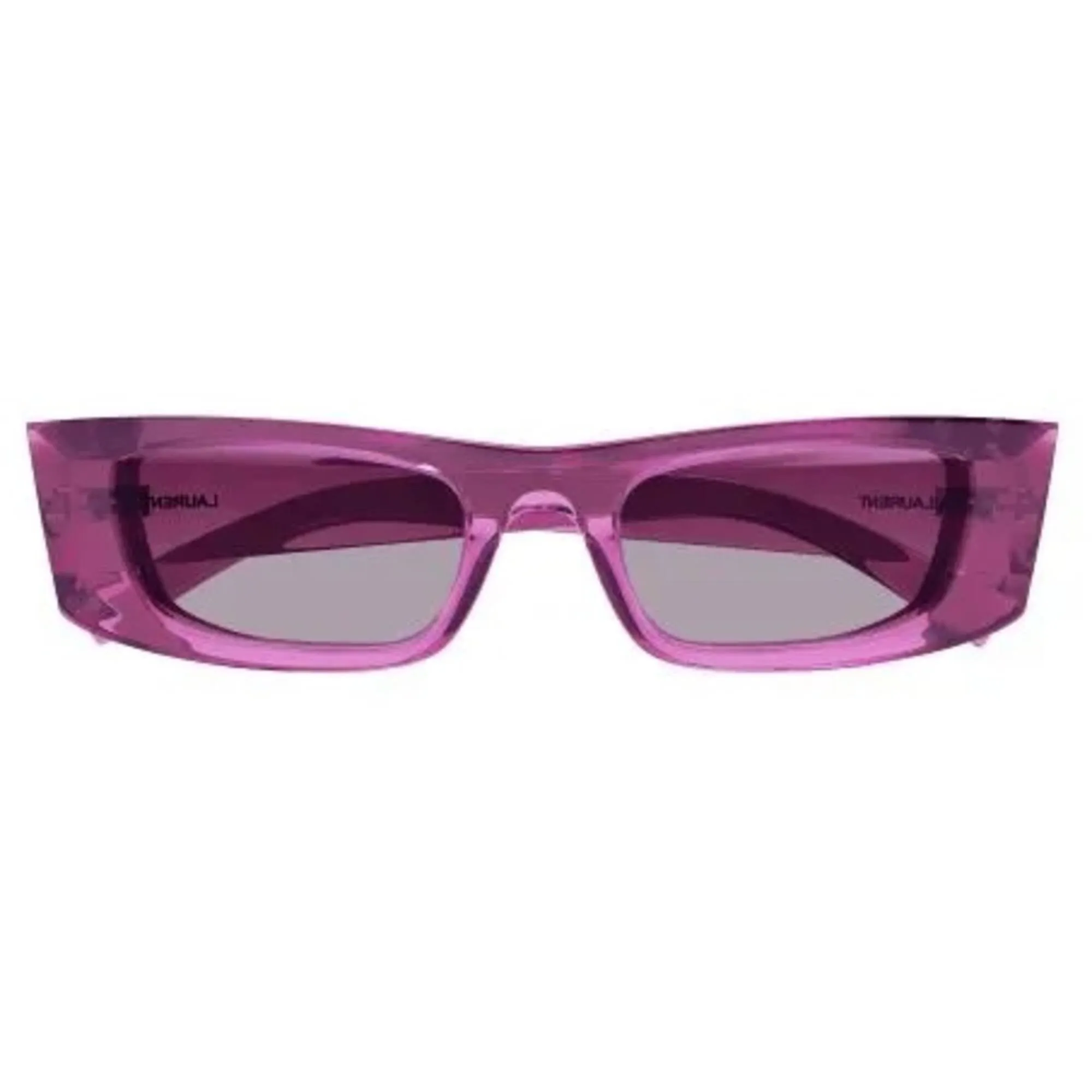 Saint Laurent Unisex Sunglasses - Pink Rectangular Shape Frame Violet Lens | SL553 003