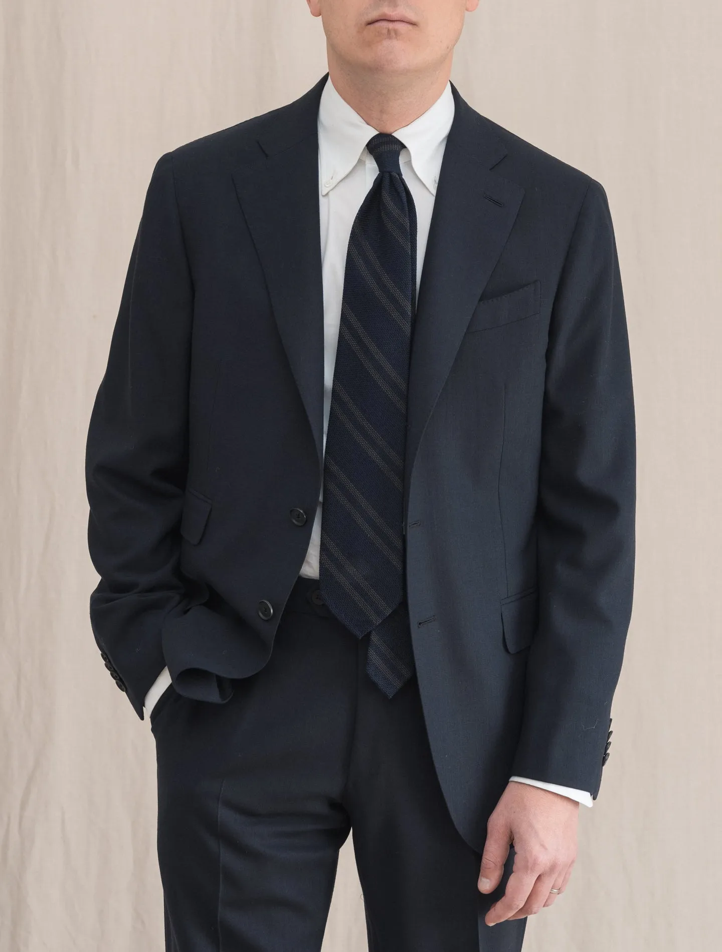 Single Breasted Fresco Boheme Suit Navy