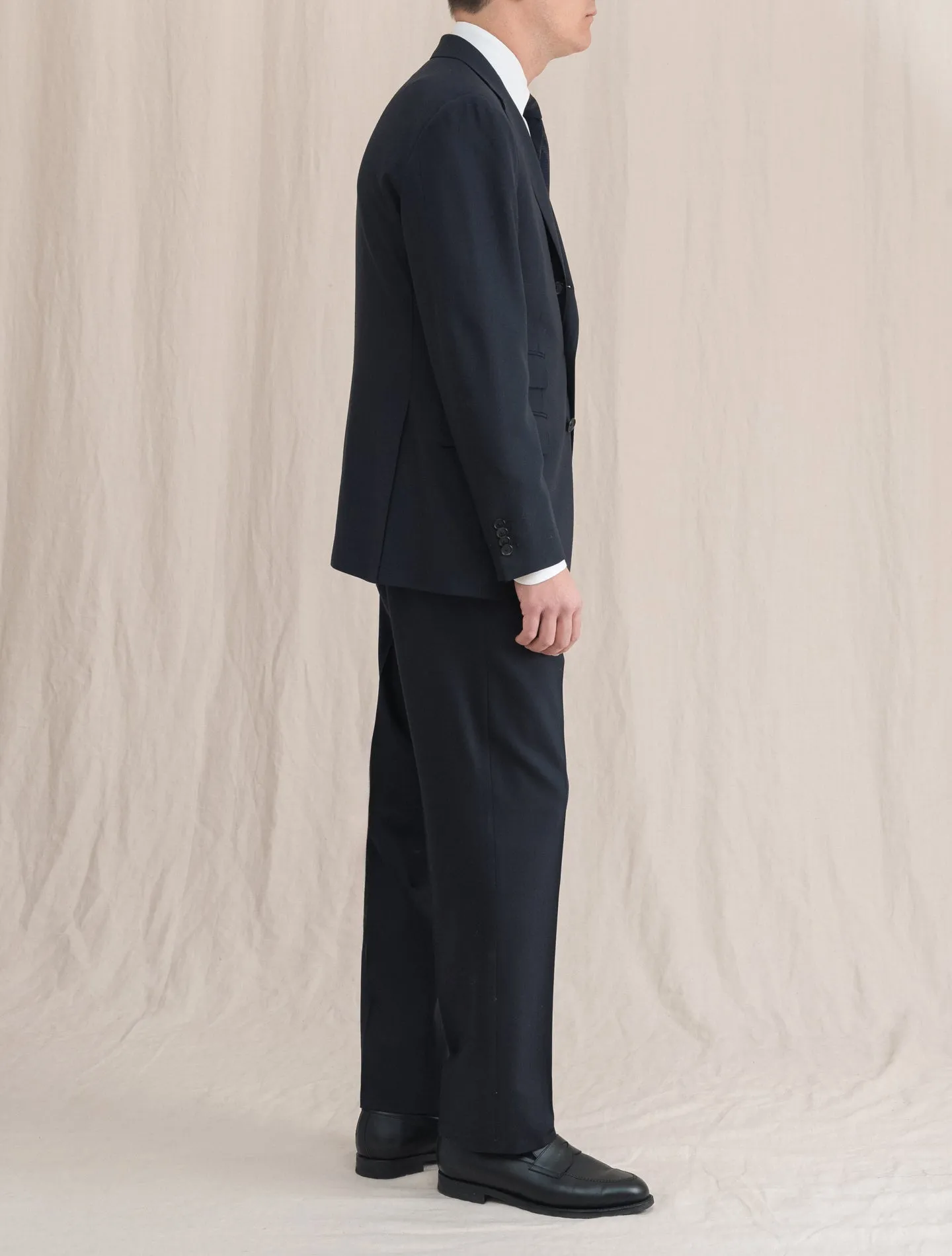 Single Breasted Fresco Boheme Suit Navy