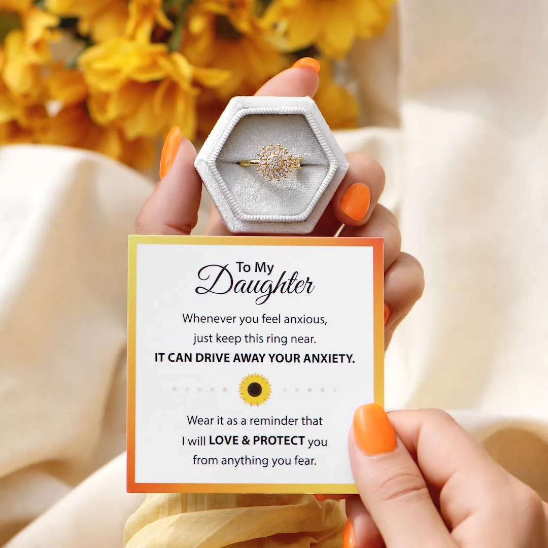 To My Daughter Sunflower Fidget Ring