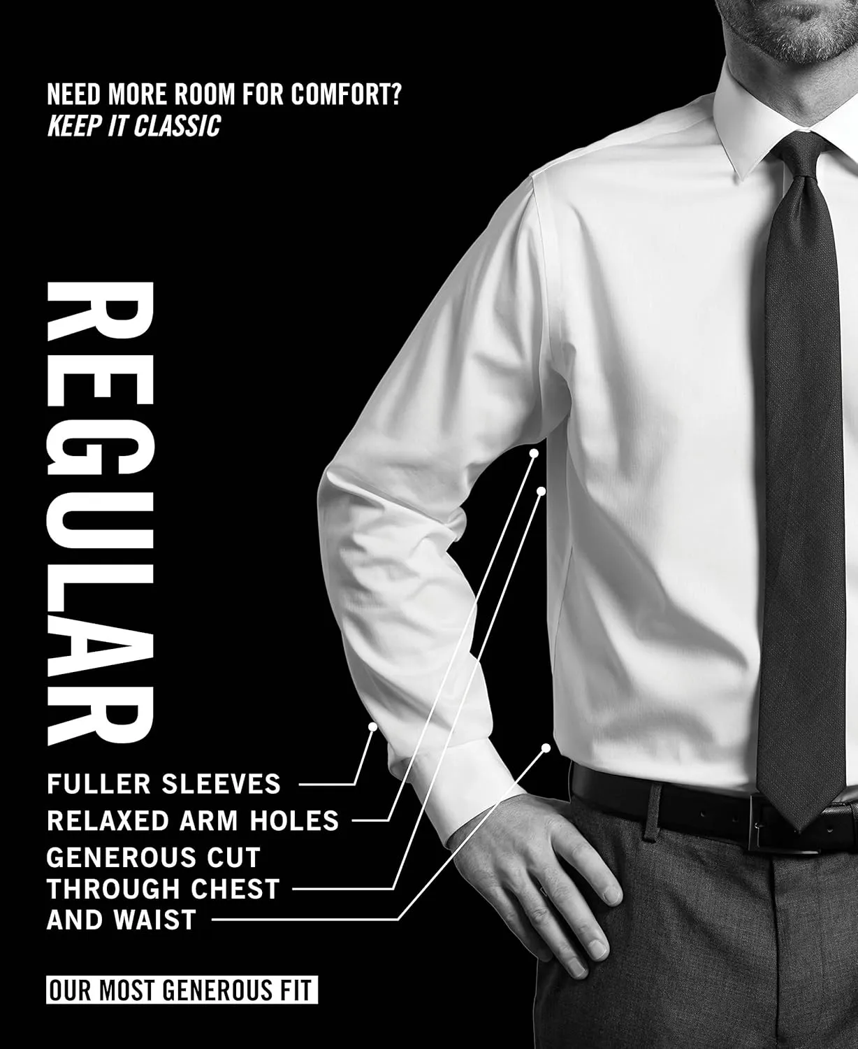 Van Heusen Men's Regular Fit Pinpoint Stripe Dress Shirt - Amazon Exclusive