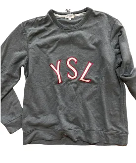 YSL Sweatshirt Grey with Red Logo "YSL" Sz L UKL1270