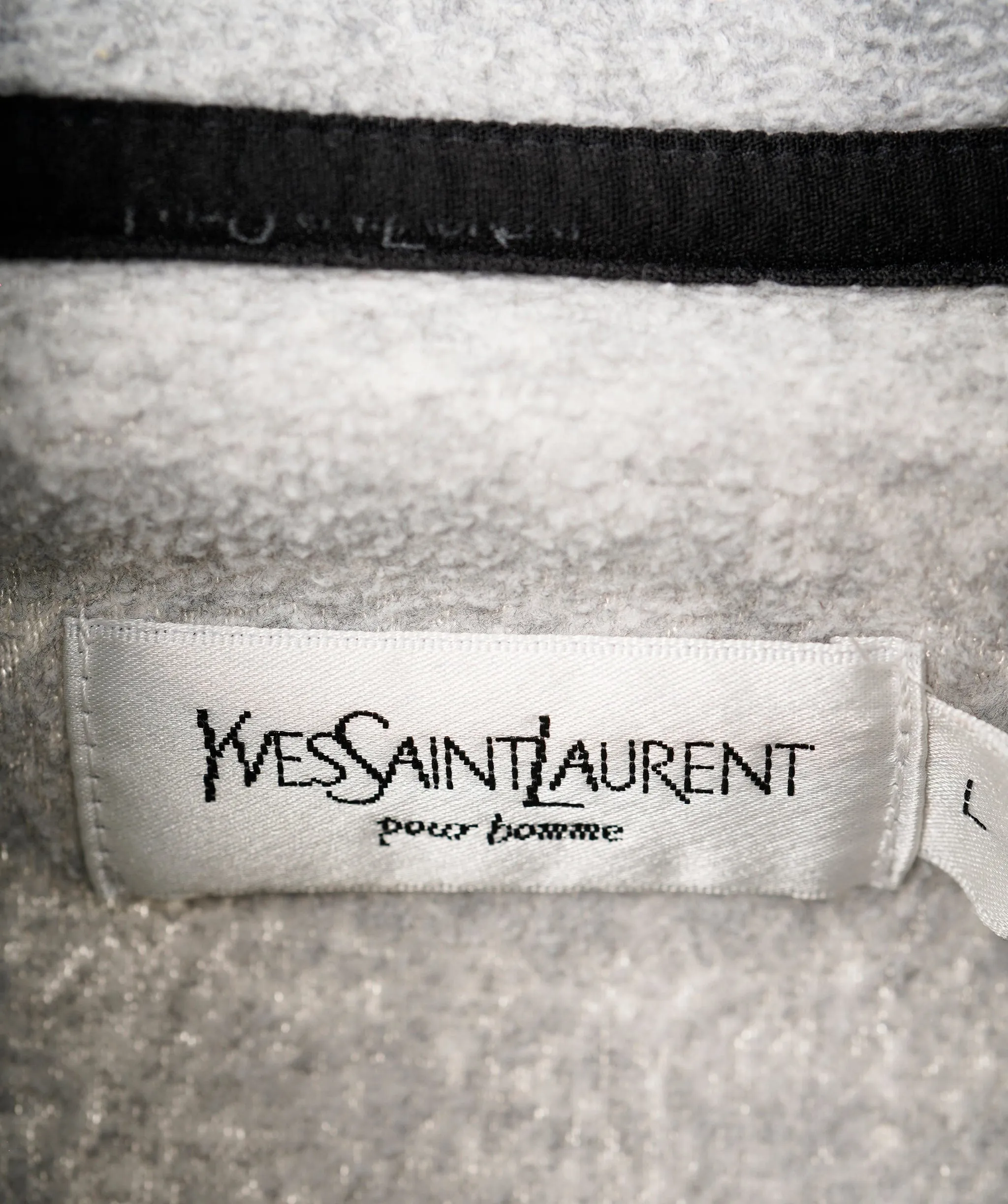 Yves Saint Laurent Fleece Jumper 90s Vintage Sweatshirt Grey Oversized Size L ASL9613