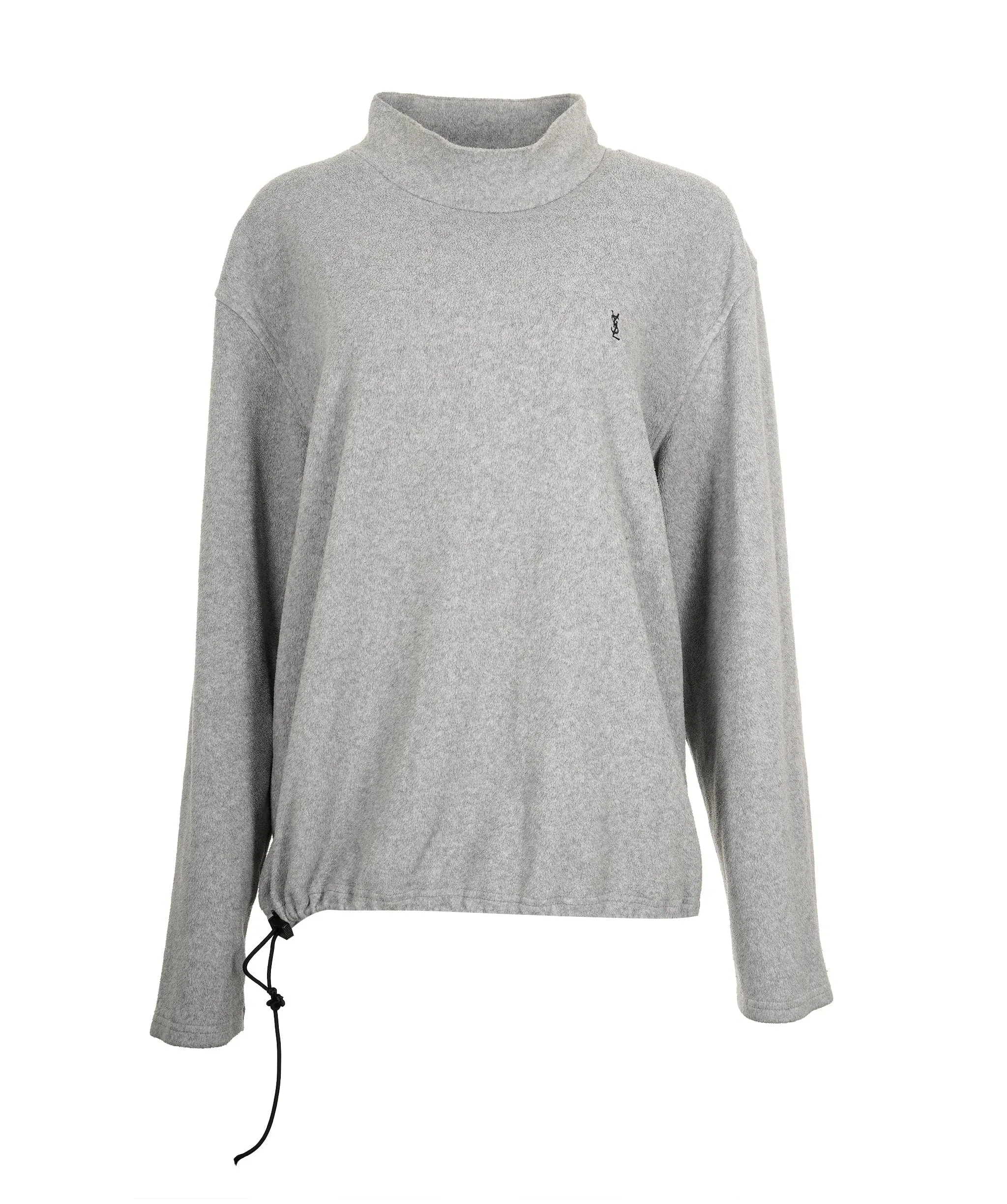 Yves Saint Laurent Fleece Jumper 90s Vintage Sweatshirt Grey Oversized Size L ASL9613
